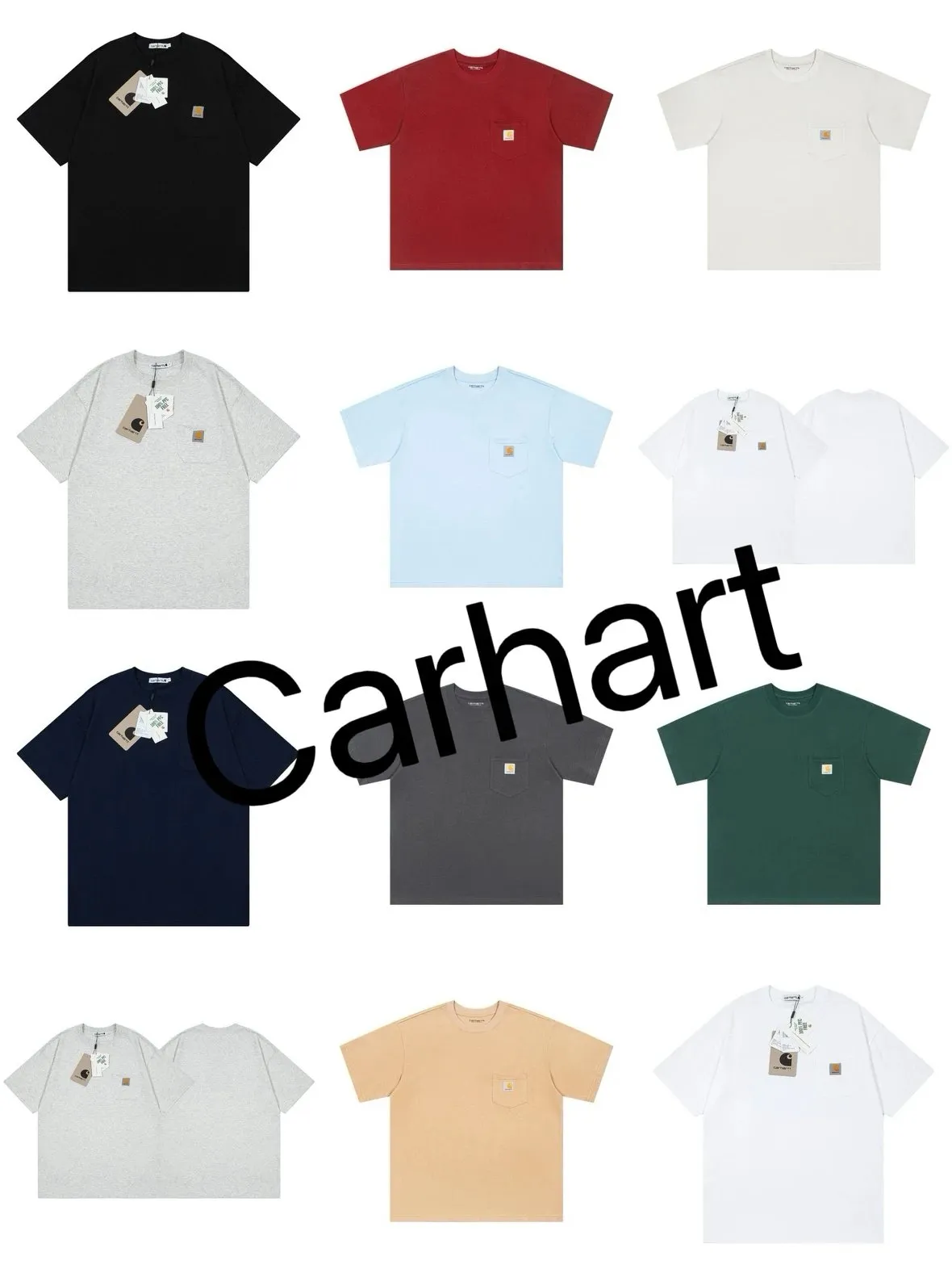 高版本Carhartt卡哈特24ss经典款短袖T恤男装夏季新品经典口袋 (81)