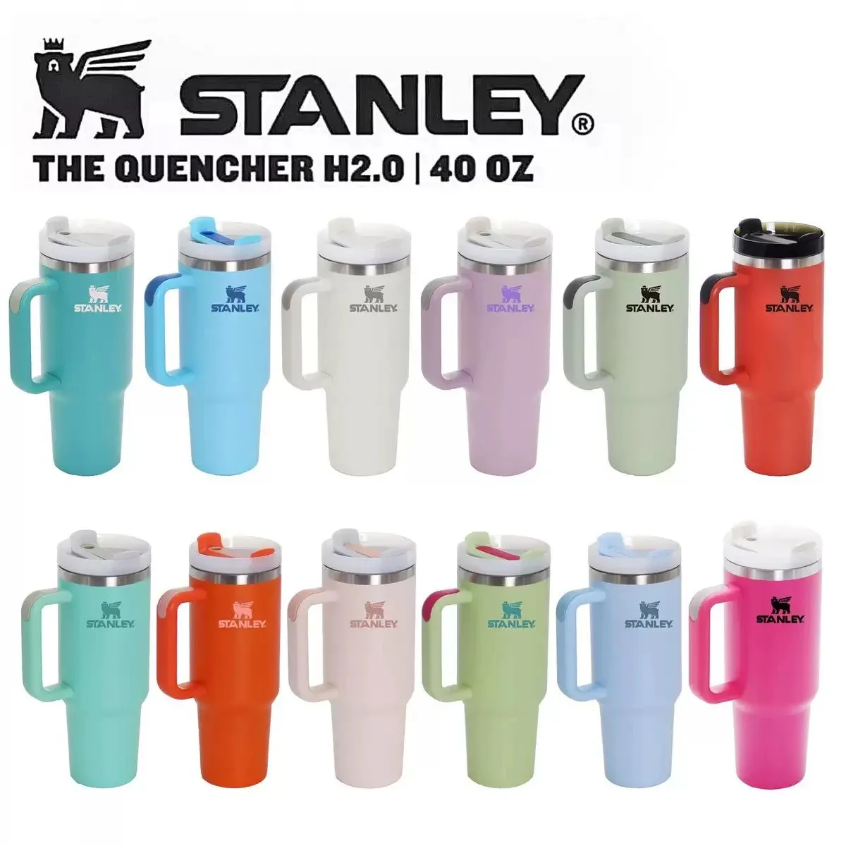 史丹利杯40oz汽车杯2代stanley不锈钢车载保温杯大容量吸管冰霸杯 (88)